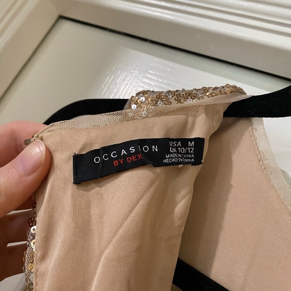 Champagne Sequin Mermaid Gown | Medium - Picture 5 of 7